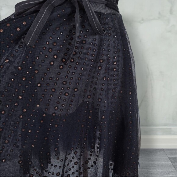 RN Convertible Dark Fairy Sheer Party Dress Size S Layered Glitter Tulle Mesh - Picture 12 of 16